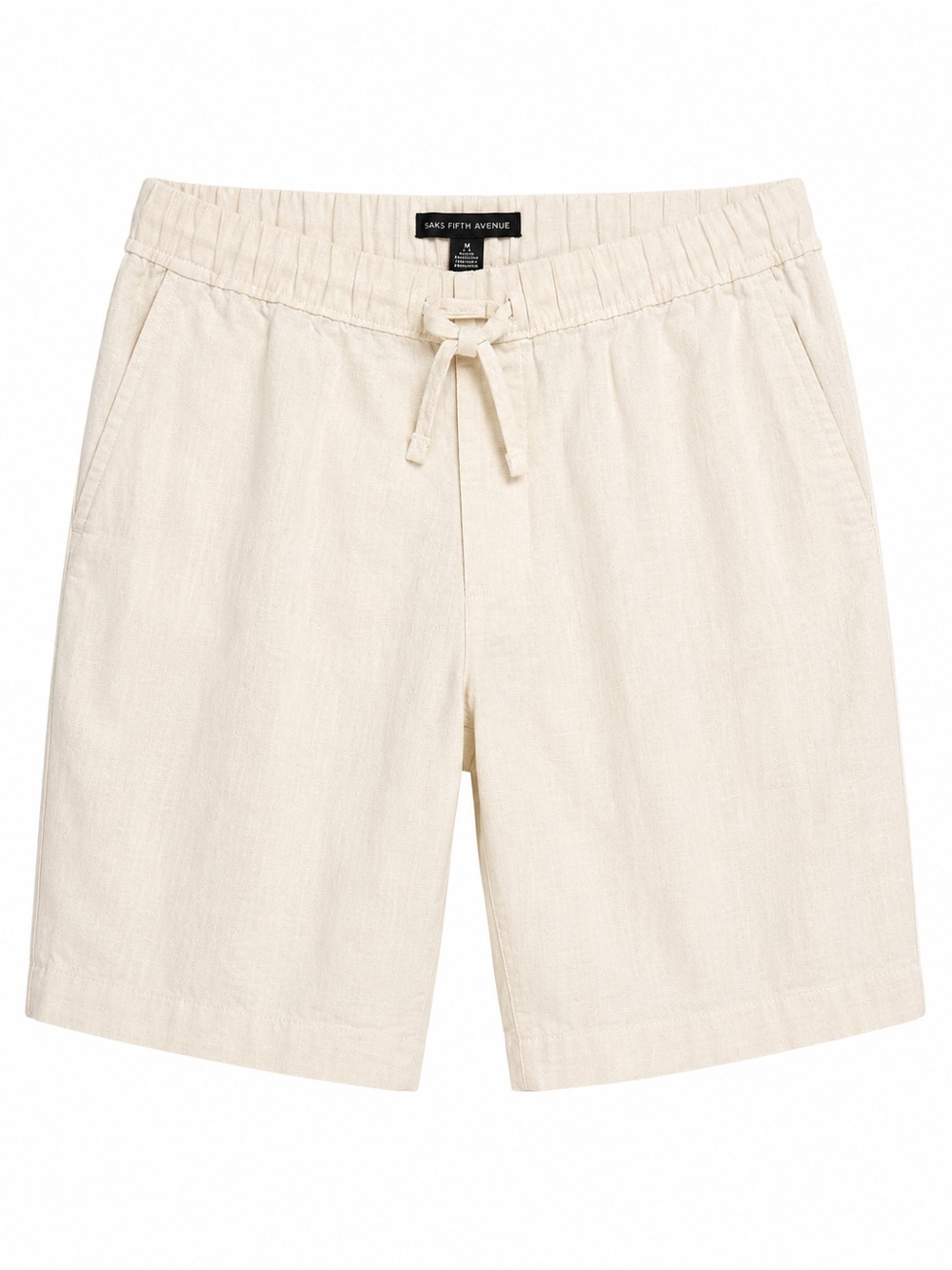 Saks Fifth Avenue Linen Blend Bermuda Shorts Ivory Size M NWT